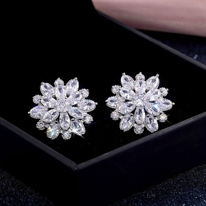 Women Sunflower Stone <b>Stud</b> <b>Earrings</b> Minimal Fashion Jewelry - Product Image 2