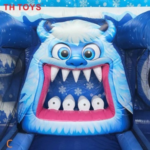 Stand de jeu gonflable 3 en 1 pour carnaval, <span class=keywords><strong>Jeux</strong></span> sportifs gonflables de lancer de hache et de fléchettes pour l'hiver et Noël - Product Image 5