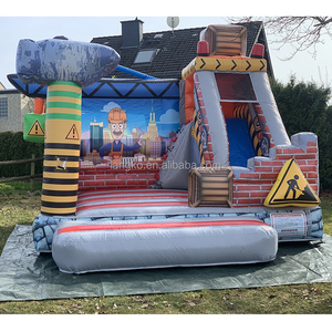 Commercial PVC Hupfburg Construction Worker Thème Saut <span class=keywords><strong>Château</strong></span> 0.55mm PVC Gonflable Bounce House à vendre - Product Image 2