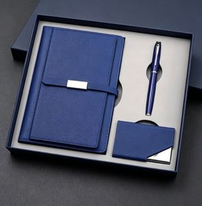 Set de Regalo de Lujo al por Mayor: Cuaderno A5 de Cuero PU Personalizable con Botella de Agua, Bolígrafo y Taza Térmica - Product Image 4