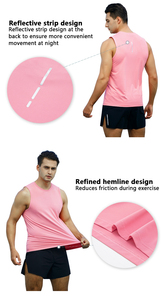 XW-BX23107 New Best Seller High Quality Men's <strong>Tops</strong> Breathable Back <strong>Reflective</strong> Design Sports Fitness Running <strong>Tops</strong> - Product Image 3