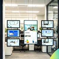 Écrans LCD numériques multi-écrans pour vitrine, agence immobilière, publicité commerciale, affichage numérique