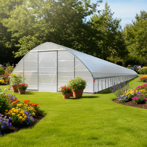 Invernadero Tipo Túnel de 30' x 120' con Lámina de Plástico EVA Transparente de 6 Mil, Lados Enrollables Manualmente y Techo a Dos Aguas para Jardín - Product Image 2