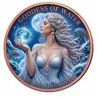 Pièce de monnaie en cuivre pur 999 de 5 oz, série Mythe des Quatre Éléments en relief 3D, édition collector colorée UV