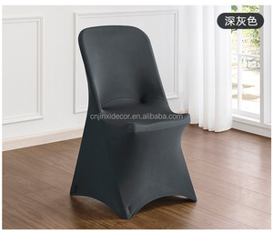Coprisedie per sedie da banchetto Stretch per feste bianche per matrimonio in Spandex pieghevole - Product Image 2