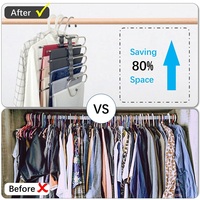 Wholesale Multifunctional Magic Trouser Rack Jean Hangers Metal Clothes Scarf Hanger Organizer for Clothes
