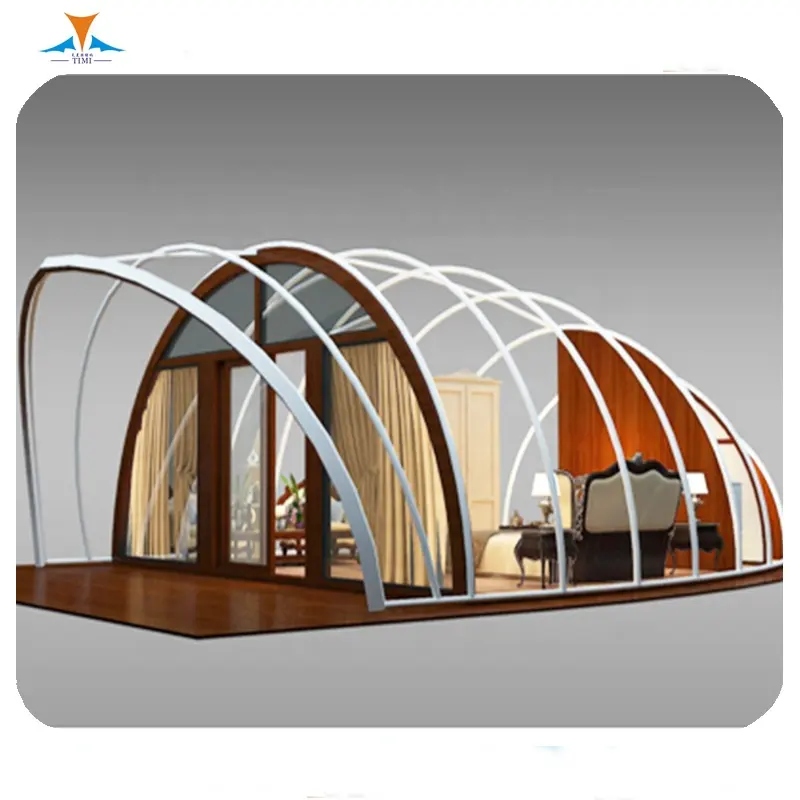 Prefabricated house villa PVDF tensile tents architecture structures double roof luxury safari tenda tent hotel