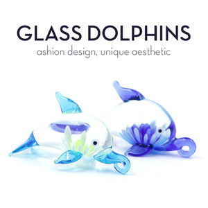 ジュエリー制作用 ムラーノランプワーク ハンドメイド アートグラス イルカペンダントネックレス - Product Image 5