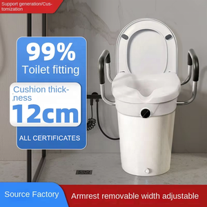 Toilet Duduk Tinggi untuk Lansia dan Ibu Hamil Sandaran Tangan yang Dapat Dilepas untuk Perawatan Rehabilitasi Peralatan Keamanan Kamar Mandi - Product Image 2