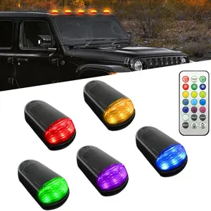 <span class=keywords><strong>5</strong></span> uds luces solares para cabina de coche luces de techo inalámbricas sin perforaciones RGB/ámbar/blanco 12V GM SUV ATV luces de advertencia de cabina - Product Image 1