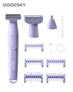GOODSKY Rasoir Électrique Étanche 3-en-1 Style <span class=keywords><strong>OneBlade</strong></span> pour Barbe, <span class=keywords><strong>Visage</strong></span> <span class=keywords><strong>et</strong></span> Cheveux pour Hommes <span class=keywords><strong>et</strong></span> Femmes - Product Image 3
