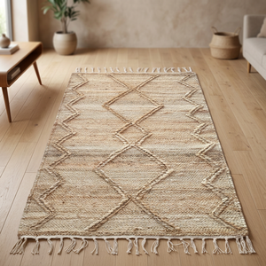 Tapis rectangulaire en jute fait main, tissé à la main, en fibres naturelles, pour la décoration de la maison et du salon, fabriqué en Inde - Product Image 3