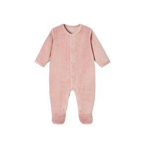 Bamboe katoenen baby velours romper biologische baby footie op maat gemaakte newborn onesie jumpsuit thermische baby slaappak babykleding - Product Image 2