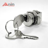 Serrure à came haute sécurité Anin pour boîte aux lettres, en alliage de zinc, finition nickel/chrome, cylindres personnalisables, entraxe 15 mm, noir/clair 2