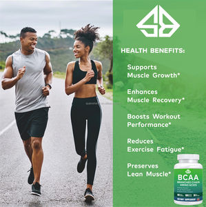 BCAA Aminoácidos de Cadena Ramificada 1000MG Suplemento Deportivo para el Crecimiento Muscular para Adultos 60 Cápsulas - Product Image 3