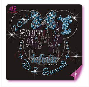 Mode populaire Hot Fix strass fer sur la conception de transfert Logo personnalisé Bling cristal strass Motif pour t-shirt - Product Image 5