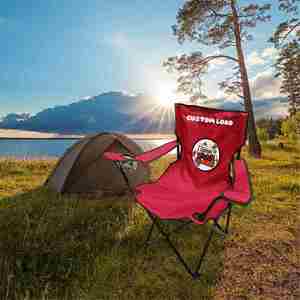 Silla de Camping Plegable Ligera Personalizada con Logotipo para Uso en la Playa, Silla Portátil Impermeable para Niños, Color Rojo Verano - Product Image 1