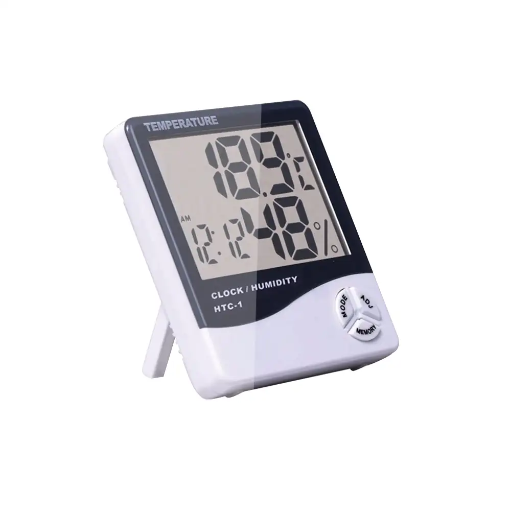 متعددة الوظائف شاشة ديجيتال درجة الحرارة والرطوبة في الأماكن المغلقة قياس متر ميزان الحرارة الرطوبة مراقب أبيض اللون