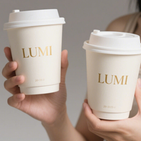 Gobelet en carton ondulé écologique jetable avec couvercle et paille, biodégradable, pour café, lait, jus, à emporter, pique-nique, fête