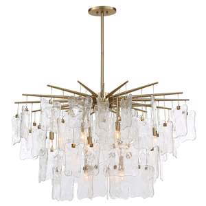 Lámpara colgante redonda moderna de cristal dorado con LED E27 para sala de estar, dormitorio y estudio - Product Image 1