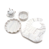 Usine personnalisé étanche bébé alimentation bavoirs ensemble cuillère bol bavoirs en silicone pour bébé