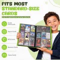 Porte-cartes en cuir PU imperméable, classeur à fermeture éclair à 9 poches pour cartes de baseball, football, basketball et TCG