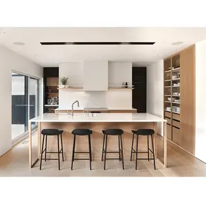 Artesanato Preço Atacado High End Design Moderno Madeira Folheado Despensa Porta Luxo Cozinha Italiana Armários