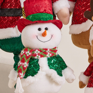 LINGKAI Retractable Leg Christmas Standing <b>Doll</b> Santa Snowman Reindeer Plush Figure for Fireplace Table Xmas Home Decor - Product Image 4