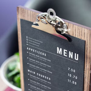 Panneau <span class=keywords><strong>de</strong></span> table <span class=keywords><strong>de</strong></span> restaurant personnalisé support en bois pour couvertures <span class=keywords><strong>de</strong></span> menus support pour menus en bois - Product Image 5