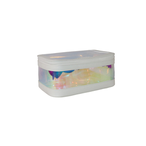 EVA Transparente al por Mayor para Bolsas, Holográfico, para Viajes, Almacenamiento de Cosméticos, Cierre con Cordón, Blanco, 6 Pulgadas - Product Image 6