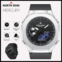Reloj Deportivo Digital de Lujo para Hombre NORTH EDGE MERCURY, Cronómetro, Alarma, LED, Resistente al Agua 50M, Correa de Goma Luminosa de Alta Calidad