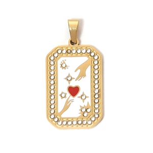 Retro El Yapımı DIY Yağ Damlası Güneş Yıldız Palmiye Aşk Tılsımı Kolye Paslanmaz Çelik Elmas <span class=keywords><strong>Tarot</strong></span> Kolye Aksesuarları Moda Takı - Product Image 5