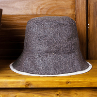 Logotipo personalizado Vendedor caliente Tipo de cubo Nuevo diseño Lana Sauna Sombrero Ecológico y reutilizable Fieltro Cubo Sombreros Loop Cap para baño de spa