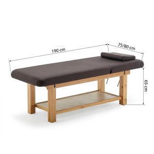 Table de massage professionnelle en bois massif avec éponge haute densité pour salon de beauté - Vente directe usine - Product Image 2