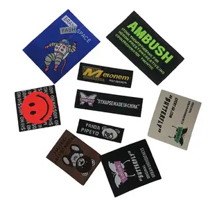 Custom Private Logo Neck Woven Clothes Tags Labels For Apparel Clothing