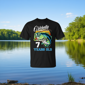 T-shirt de pêche pour enfants de 7 ans, motif pêcheur, pour anniversaire - Product Image 3
