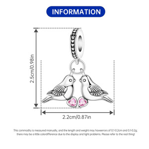 Nuevos colgantes de pájaros con forma de dos corazones, diseño original, lujo discreto, modernos y versátiles. - Product Image 3
