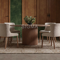 Meubles de salle à manger en bois massif modernes de haute qualité, table ronde pour hôtel et restaurant