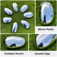 Meilleures ventes : Ensemble de sculptures décoratives miniatures en acier inoxydable de luxe, en forme de grain de maïs et de petit galet, avec finition miroir, pour jardin, parc, hôtel, bureau, cour, taille personnalisée