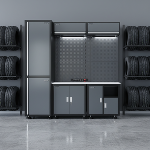 Meuble de garage mobile de luxe avec tiroirs et boîte à outils sur roulettes - Design moderne - Product Image 1