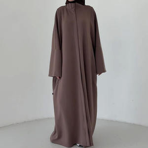 कस्टम कपास ऊन उच्च-कॉलर सर्दियों के अबाया कोट के साथ बालों वाली रेमादन मुस्लिम महिला पोशाक इस्लैमिक थोक abया - Product Image 5