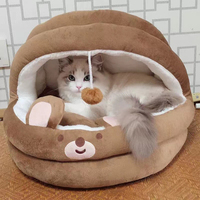 Großhandel Isoliertes Gemütliches Innen-Katzenbett mit Weichem Plüschfutter für Kleine bis Mittelgroße Katzen