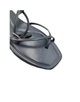 Fabricant de mode vente en gros pas cher femmes chaussures plates bout carré créateur de mode chaussures plates sandales couleur marron/noir