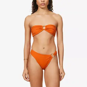 Bikini swimsuit manufacturer women custom recycled polyamide blend bikini bandage beachwear sexy bathing suit 2 pieces swimwear