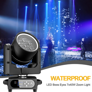 SHEHDS IP66 7×40W RGB LED Bee Eye <b>DJ</b> <b>light</b> Wash <b>Light</b> DMX512 Zoom Moving Head Stage <b>Light</b> for Disco Nightclub - Product Image 1