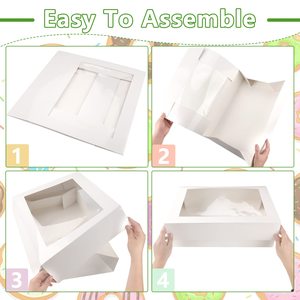 Scatola regalo in cartone bianco sfuso con finestra trasparente ideale per la cottura aziendale di imballaggi cosmetici per feste di nozze - Product Image 4