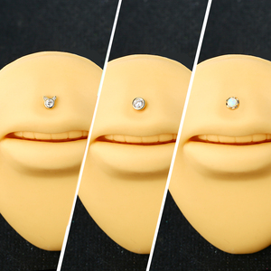 ต่างหูทองคำแท้ <span class=keywords><strong>14K</strong></span> แบบติดกระดูกอ่อน รูปดาวเคราะห์ สีเหลืองทอง แบบหลังแบน ต่างหูแบบ Helix ทองคำ <span class=keywords><strong>14K</strong></span> แบบกดติด สำหรับ Tragus และ Labret - Product Image 6