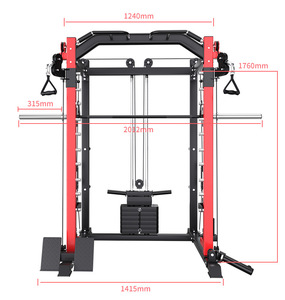 Home/Commercial Use Integrated Trainer Fitness Equipment Metal Foldable Multi-Functional Power Squat <b>Rack</b> Smith Machine RA-JL-K1 - Product Image 2