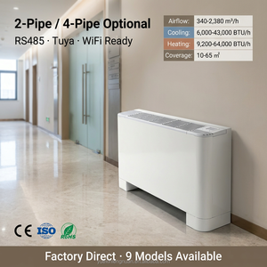 Unité de ventilation à eau (VAF) à poser au sol, à ventilateur apparent, avec RS485 pour projet de climatisation de bâtiment commercial - Product Image 1