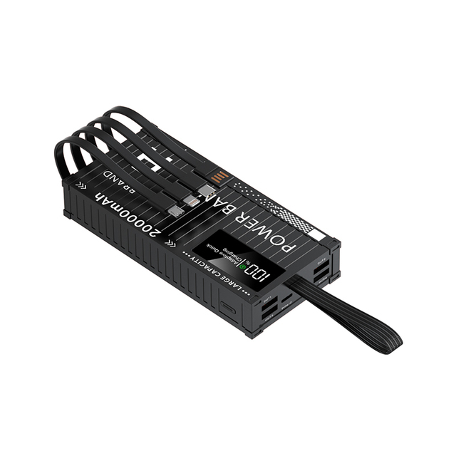 Wholesale 20000Mah Large-Capacity Universal Fast Charging Power Bank with Built-In Cable